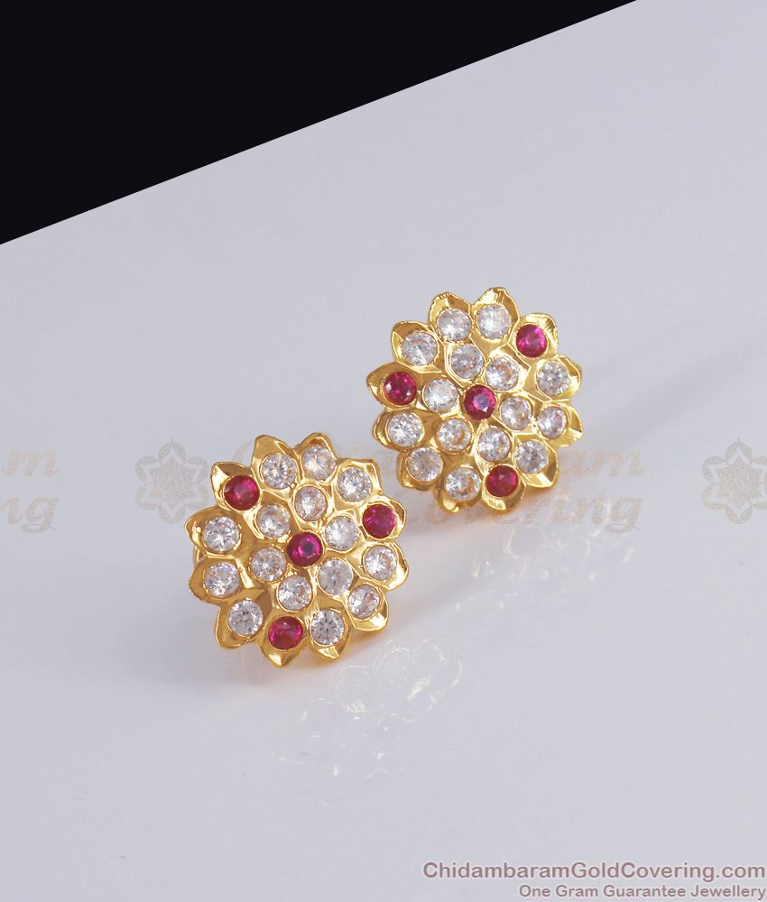 Big Impon Stud earring Flower Design Womens Collection ER3013