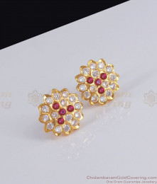 Big Impon Stud Earring Flower Design Gati Stone ER3014 Big Impon Stud Earring Flower Design Gati Stone ER3014