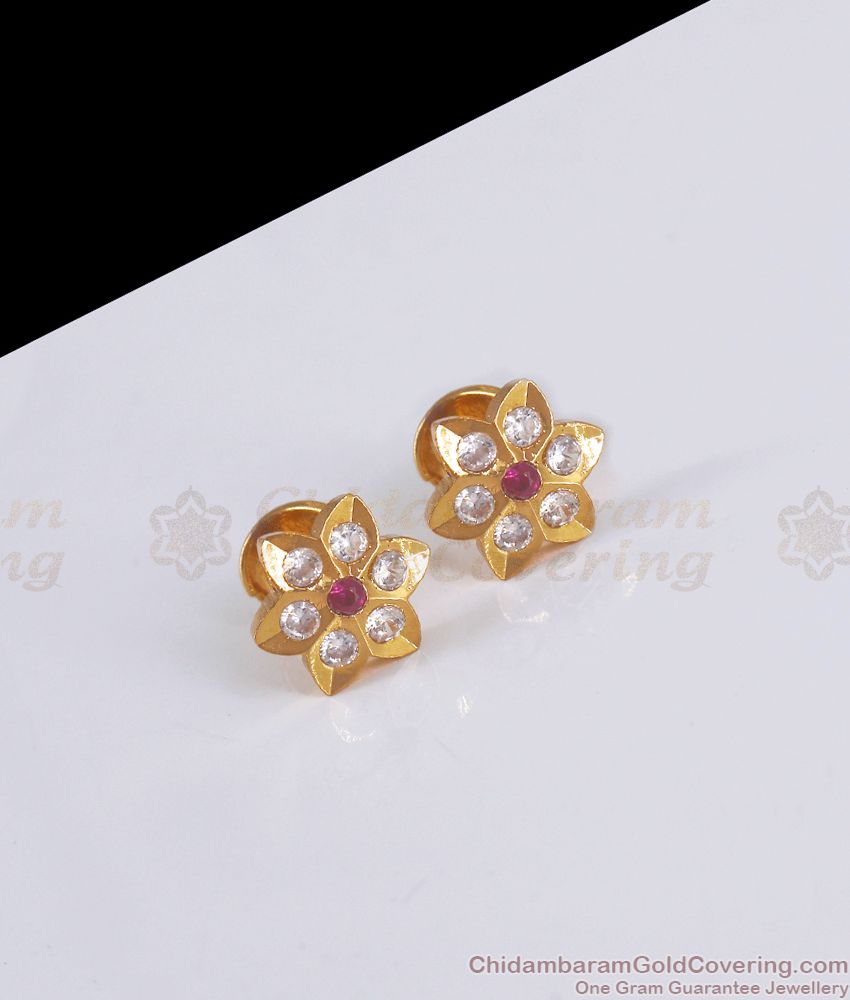 Mini Floral Impon Stud Earring Now At Offer Price ER3033