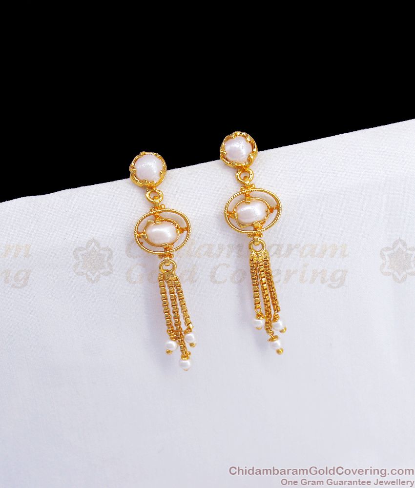 Amazing White Pearl Dangler Gold Imitation Earring ER3038