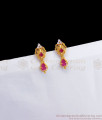 1 Gram Gold Earring Ruby White Small Stud Collection ER3040