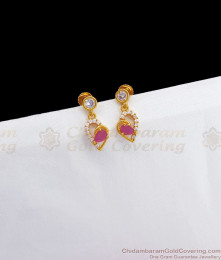 Cute Gold Plated Stud Earring Office wear Heart Design ER3044 Cute Gold Plated Stud Earring Office wear Heart Design ER3044