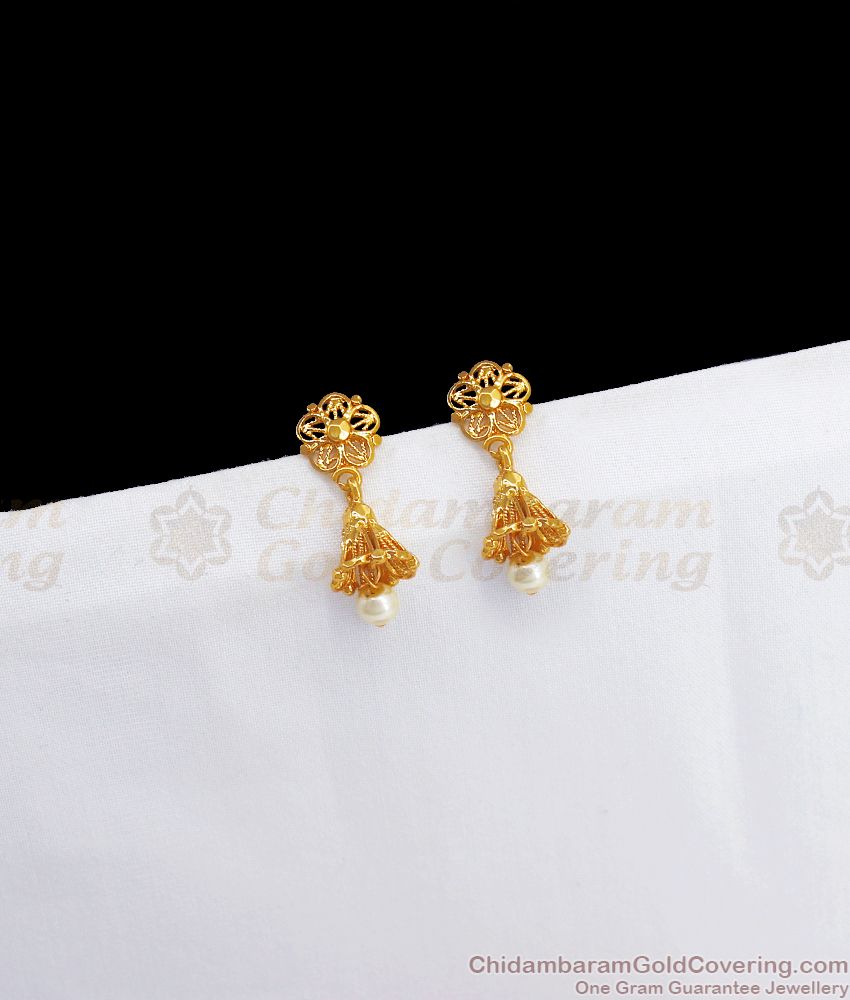 Small Gold Jhumka Earring Office Use Daily wear ER3045