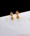 One Gram Gold Small Jhumka Earring Ruby Stone Kolkata Design ER3047