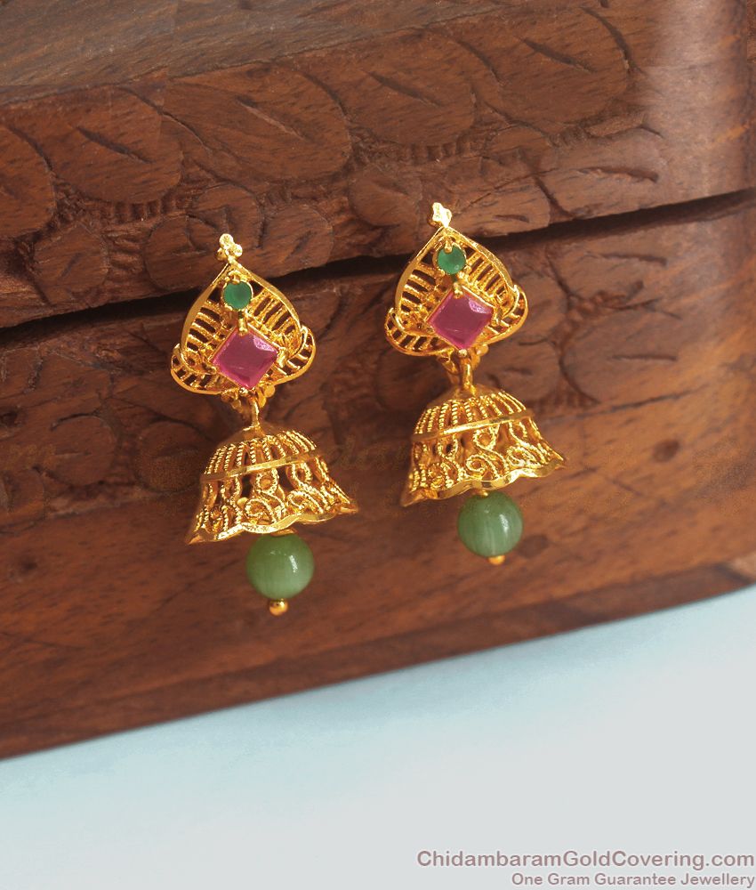 Stunning Peacock Design Gold Earring Forming Collection ER2141