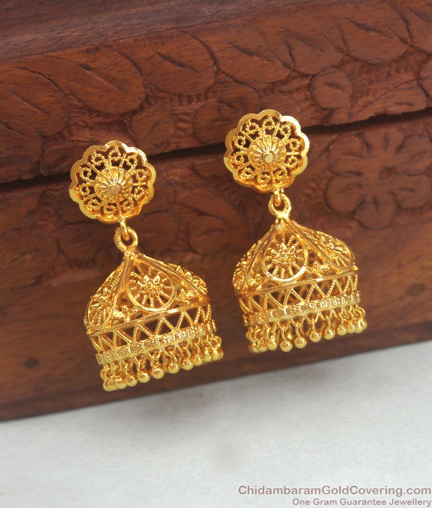 Beautiful Gold Tone Jhumka Earring Bridal Wear ER3060