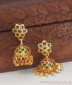 Gorgeous Ruby Green Gati Stone Impon Jhumki Earring Bridal Wear ER3085