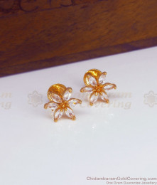 Trendy White Stone Gold Plated Mini Stud Earring Daily Wear ER3086 Trendy White Stone Gold Plated Mini Stud Earring Daily Wear ER3086