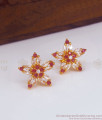 Cz Stone Gold Medium Stud Earring Party Wear ER3089