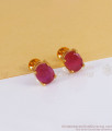 Single Ruby Stone Gold Plated Stud Earring ER3094 Single Ruby Stone Gold Plated Stud Earring ER3094