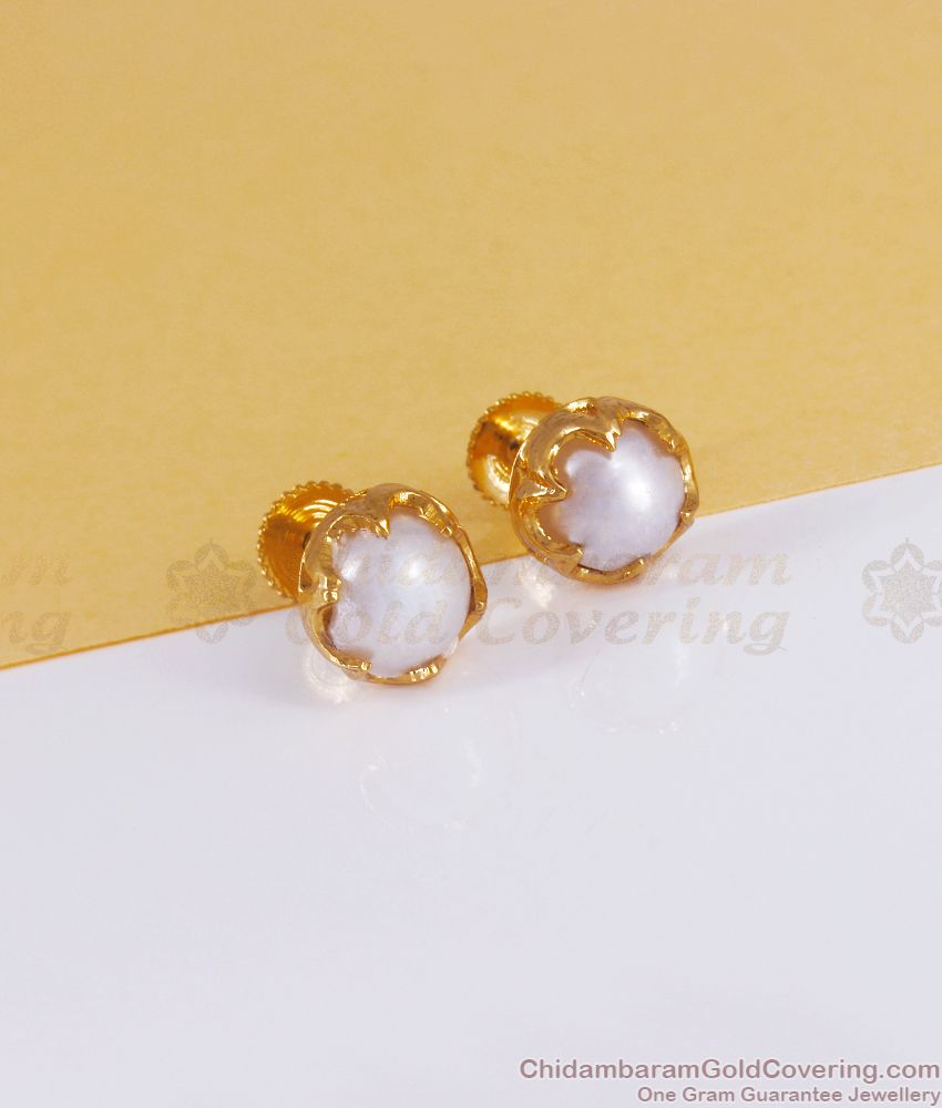 New Arrivals White Pearl Stud Earring Daily Wear ER3095