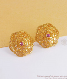 Big Flower Design Gold Imitation Earring Stud Collection ER3107 Big Flower Design Gold Imitation Earring Stud Collection ER3107