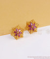 Daily Wear Gold Stud Earring With Ruby Stone ER3112