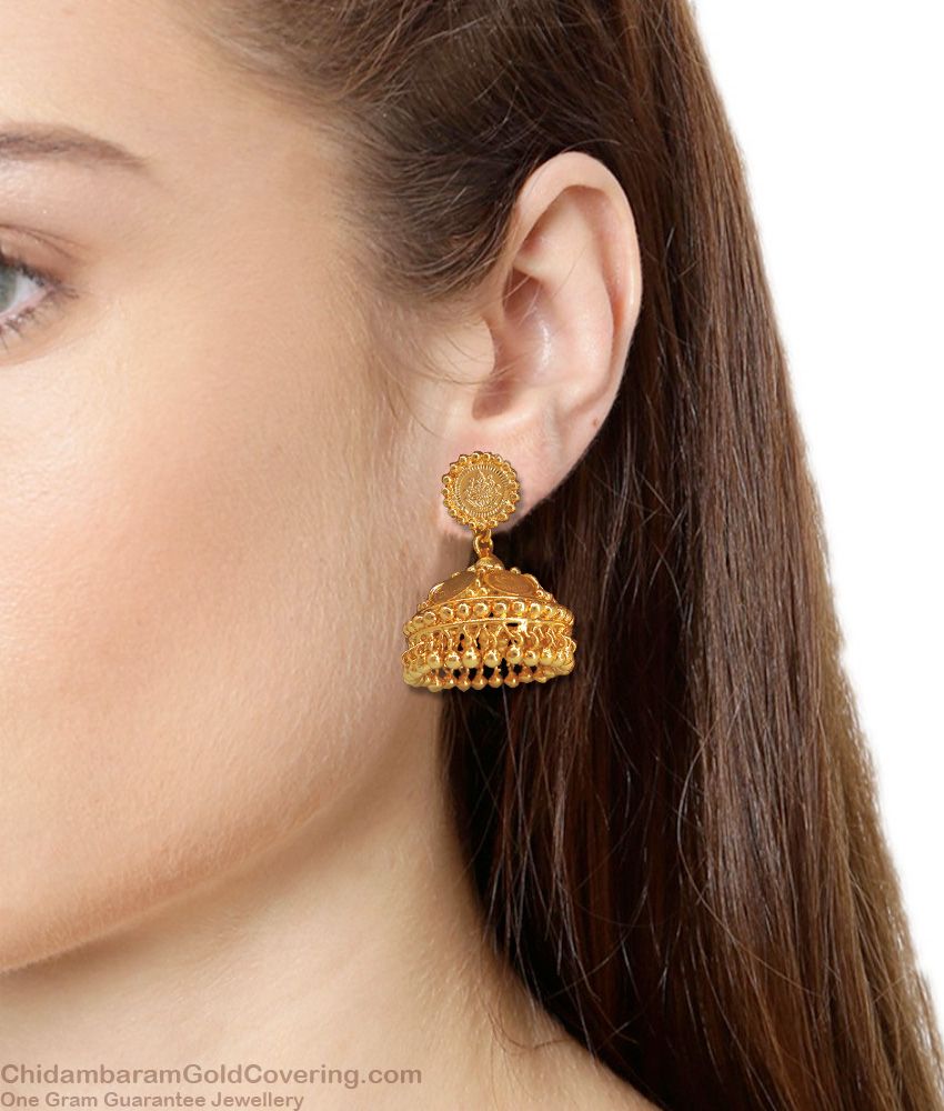 Trendy Gold Lakshmi kasu Jhumki Earring Shop Online ER3127