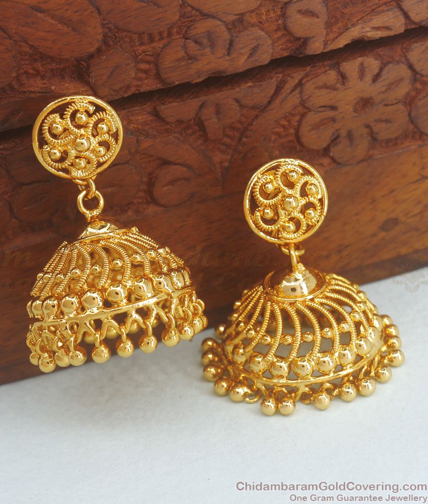 Lord Ganesha Silver Oxidised Temple Jewellery Jhumka Earrings Online J22120
