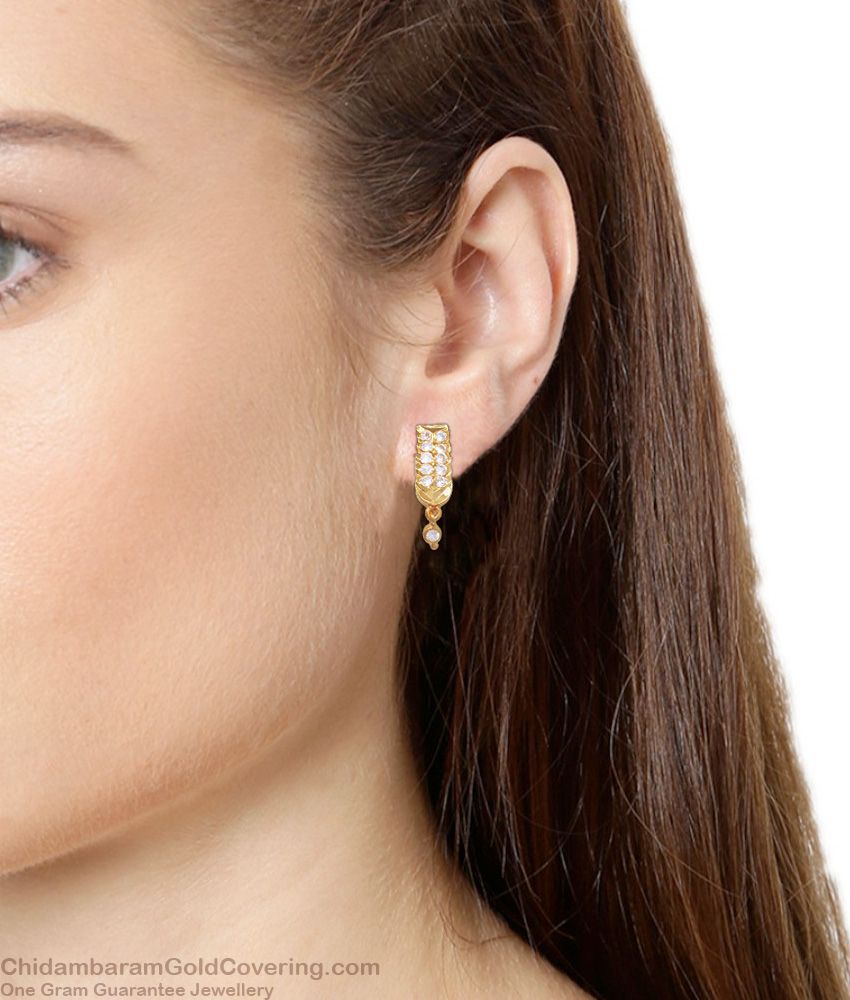 Buy Online 5 Meal Impon Stud Earring White Stone ER3147