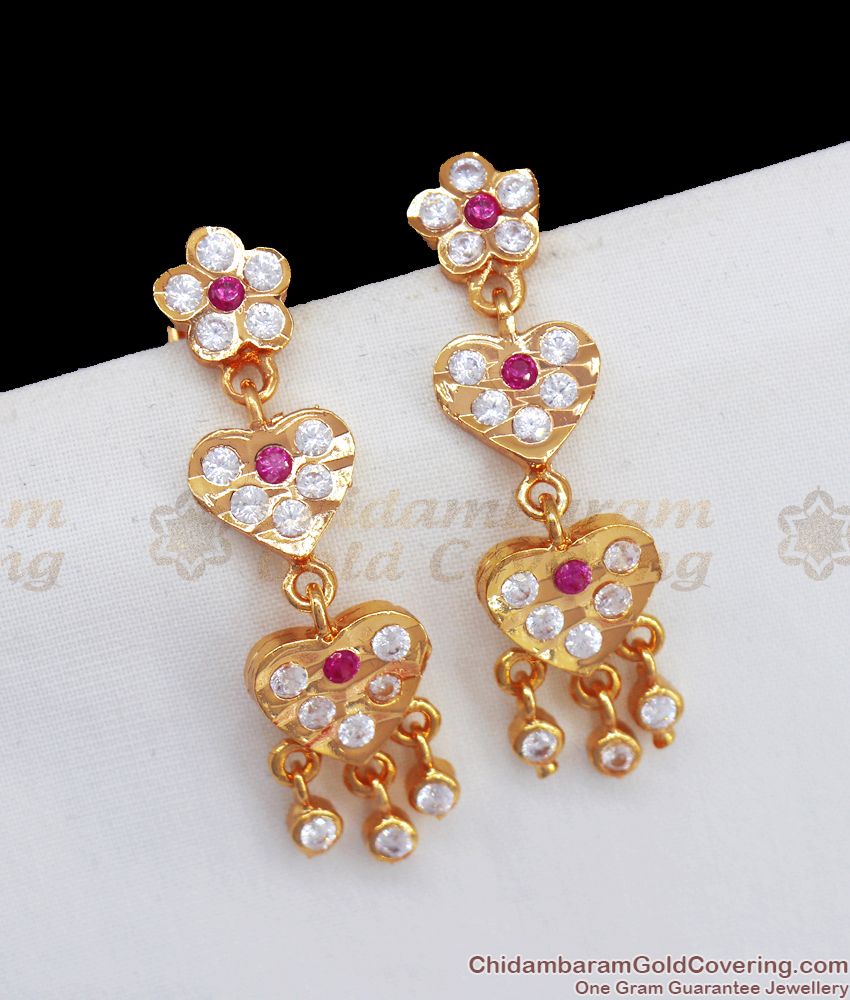 New Model Heart Shaped Impon Earring Dangler Gati Jewelry ER3167