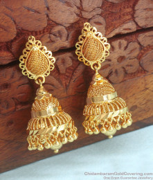 22ct Gold Big Jhumki Earring Net Pattern Shop Now ER3173 22ct Gold Big Jhumki Earring Net Pattern Shop Now ER3173
