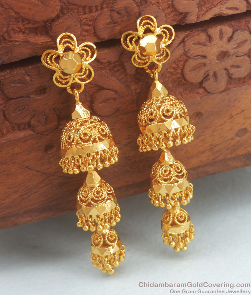 Designer Gold Plated Adukku Jhumki Bridal Collection ER3175