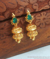 Dual Layer Emerald Stone 1 Gram Gold Jhumkas Shop Online ER3176