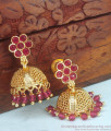 High Quality Gold Plated Jhumki Ruby Kemp Stone ER3180