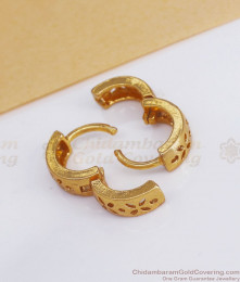 New Gold Plated Floral Hoop Earring Collection ER3185 New Gold Plated Floral Hoop Earring Collection ER3185