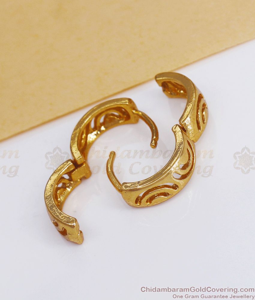 One Gram Gold Hoop Earring Strips Design ER3186