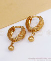 Beautiful Plain Gold Hoop Earring With Beads ER3189
