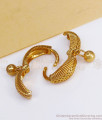 Beautiful Plain Gold Hoop Earring With Beads ER3189