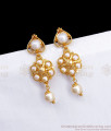 1 Gram Gold Dangler Earring With White Pearl Stone ER3191