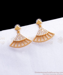 Pure Rose Gold Plated Dangler Earring White Cz Stone ER3192 Pure Rose Gold Plated Dangler Earring White Cz Stone ER3192