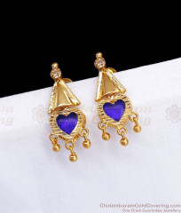 Gorgeous Heart Shaped Blue Palakka Stud Earring Shop Online ER3204 Gorgeous Heart Shaped Blue Palakka Stud Earring Shop Online ER3204