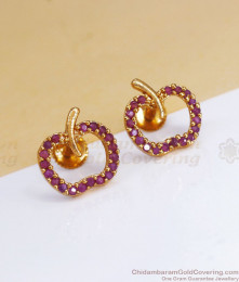 Red Apple Design Gold Stud Earring Shop Online ER3215 Red Apple Design Gold Stud Earring Shop Online ER3215