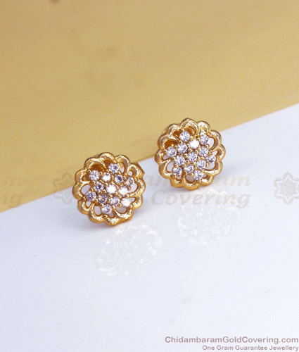 Buy Elegant One Gram Gold Plated Ad Stone Earrings Online