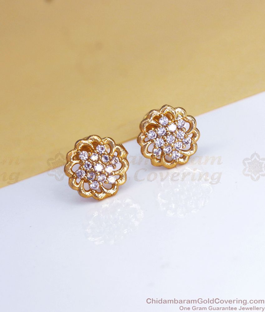 Plain Gold Earrings (2.920 Grams)/ Ear Studs | Mohan Jewellery