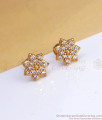 Very Small Gold Stud Earring White Stone ER3217