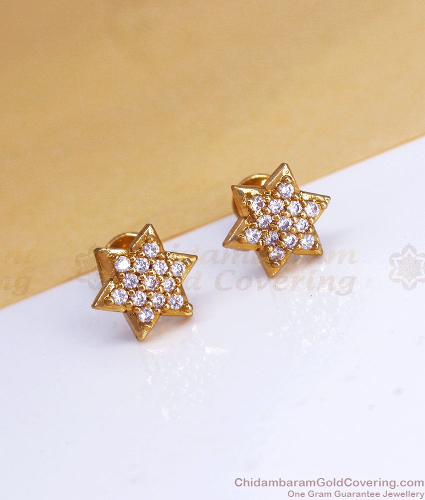 Tiny Star Shaped Gold Stud Earring With Price ER3218