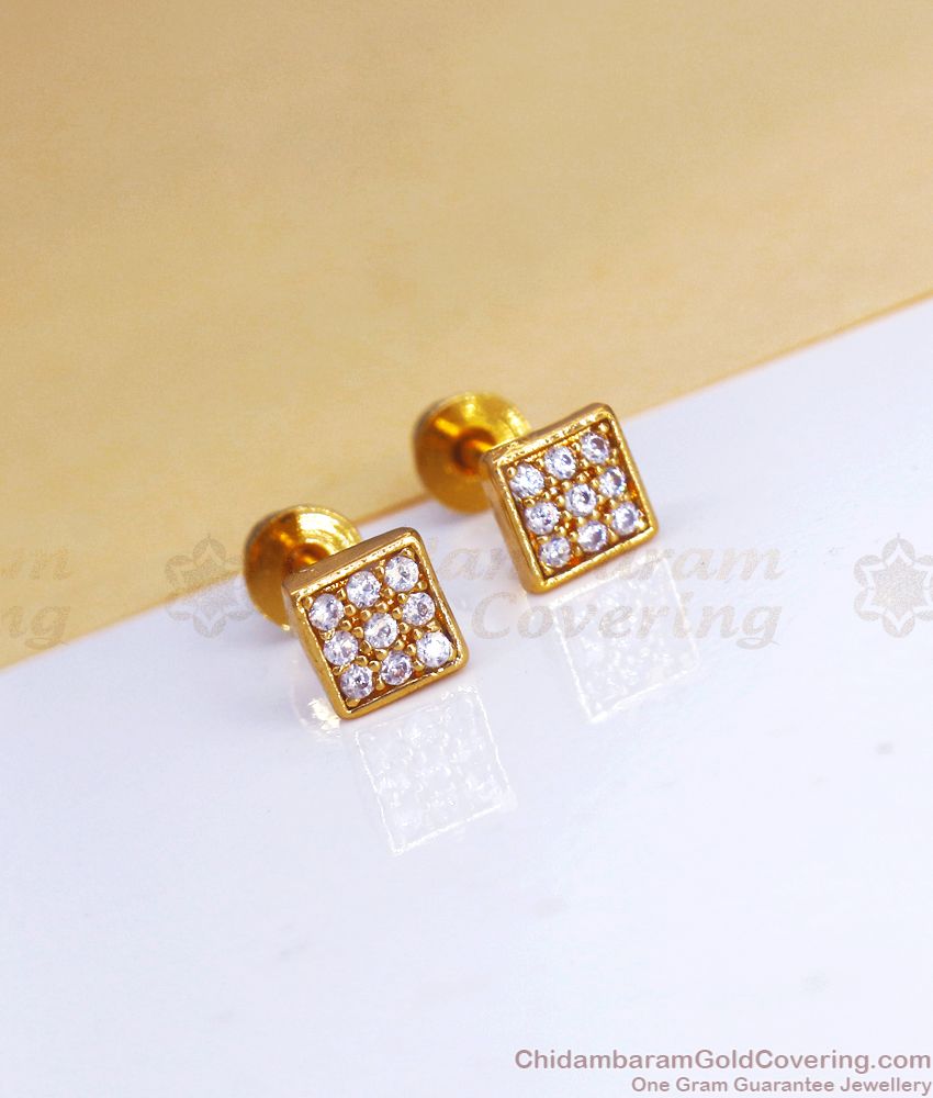 Solid Gold Stud Earrings - Pearl Round Shape Earring for Girls –  peardedesign.com