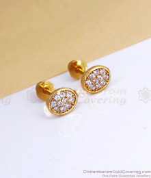 Oval Shaped Small Gold Stud Earring Shop Online ER3220 Oval Shaped Small Gold Stud Earring Shop Online ER3220