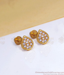 Droplet Design Gold Plated Stud Very Small Size Earring ER3222 Droplet Design Gold Plated Stud Very Small Size Earring ER3222