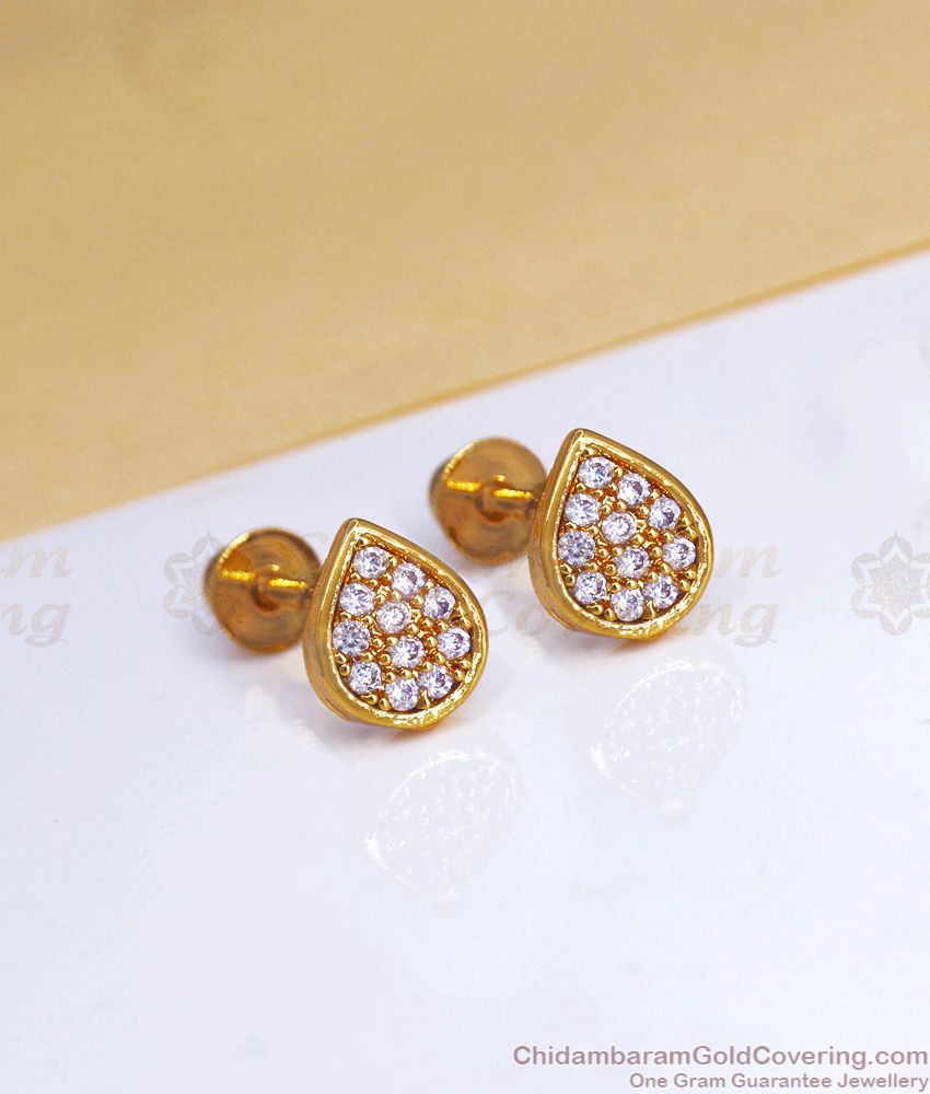 Droplet Design Gold Plated Stud Very Small Size Earring ER3222