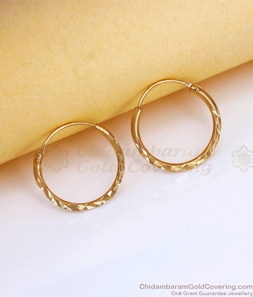 9ct Yellow Gold Silver Filled 40mm Hoop Earrings with diamond cut feat –  Grahams Jewellers