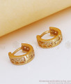 Tiny Net Pattern Gold Hoop Earring Daily Wear ER3225