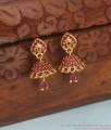 Gorgeous Ruby Stone Small Jhumki Gold Imitation Earring ER3234