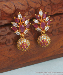 Glittering Cz Stone Gold Plated Stud Earring Shop Online ER3239 Glittering Cz Stone Gold Plated Stud Earring Shop Online ER3239