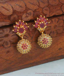 Grand White Ruby Stone Gold Stud Earring Imitation Jewelry ER3240 Grand White Ruby Stone Gold Stud Earring Imitation Jewelry ER3240