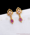 Simple Daily Wear Gold Stud Earring White Ruby Stone ER3243