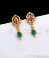 Pure Gold Tone Stud Earring Emerald Stone Collection ER3244