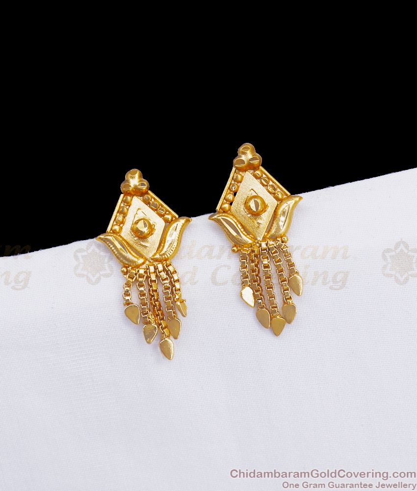 Traditional Forming Gold Stud Earring Shop Online ER3246