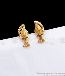 2 Gram Gold Meenakari Pattern Stud Earring ER3250 2 Gram Gold Meenakari Pattern Stud Earring ER3250